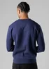 Firetrap Dark Blue Regular Fit Cotton Rich Crew Neck Sweatshirt With Chest Pocket - S Image 2