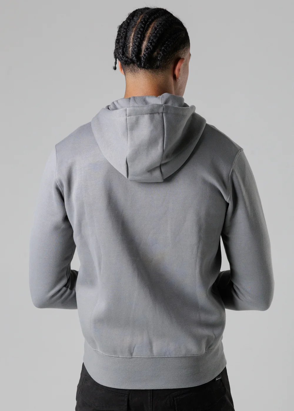 Firetrap Grey Regular Fit Cotton Rich Zip Through Hoody With Drawstring - S Image 2