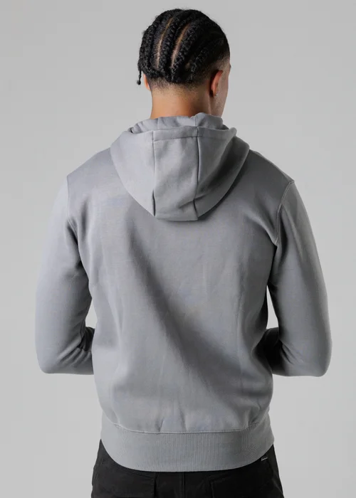 Firetrap Grey Regular Fit Cotton Rich Zip Through Hoody With Drawstring - S Image 2
