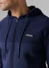 Firetrap Dark Blue Regular Fit Cotton Rich Zip Through Hoody With Sleeve Pocket - S Image 3