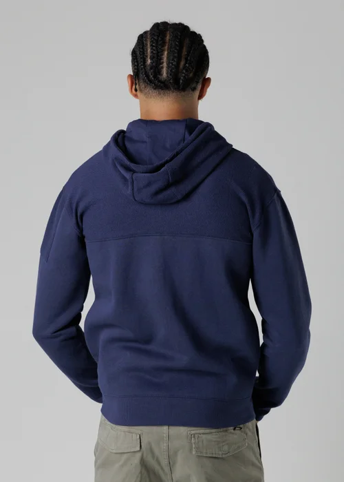 Firetrap Dark Blue Regular Fit Cotton Rich Zip Through Hoody With Sleeve Pocket - S Image 2