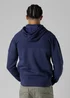 Firetrap Dark Blue Regular Fit Cotton Rich Zip Through Hoody With Sleeve Pocket - S Image 2