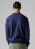 Firetrap Dark Blue Regular Fit Cotton Rich Crew Neck Sweatshirt With Sleeve Pocket - S Image 2