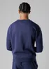 Firetrap Dark Blue Cotton Rich Brushed Fleece Crew Neck Sweatshirt With Logo Strip Sleeves - S Image 2