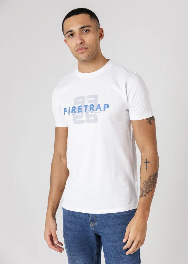 Firetrap Multi 3 Pack Regular Fit Cotton Crew T-Shirts