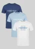 Firetrap Multi 3 Pack Regular Fit Cotton Crew T-Shirts - S Image 1