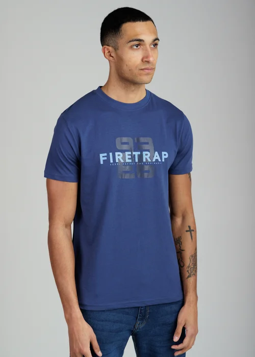 Firetrap Multi 3 Pack Regular Fit Cotton Crew T-Shirts - S Image 4