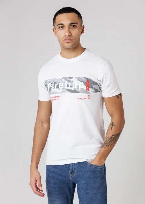 Firetrap Multi 3 Pack Regular Fit Cotton Graphic Crew Neck T-Shirts - S Image 2