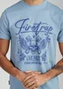 Firetrap Light Blue Regular Fit Cotton Graphic Crew T-Shirt - S Image 3