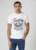 Firetrap White Regular Fit Cotton Graphic Crew T-Shirt - S Image 1