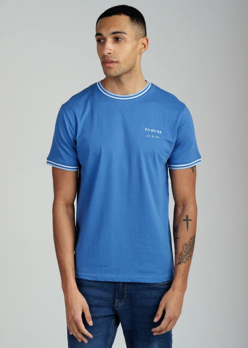 Firetrap Multi 4 Pack Regular Fit Cotton Crew T-Shirts - L Image 1