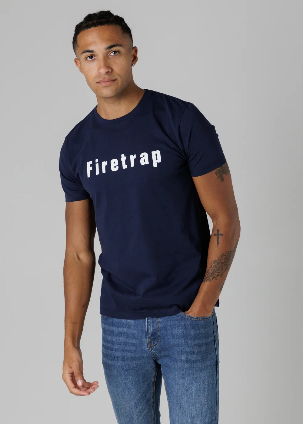 Firetrap Multi 4 Pack Regular Fit Cotton Logo Tees - L Image 2