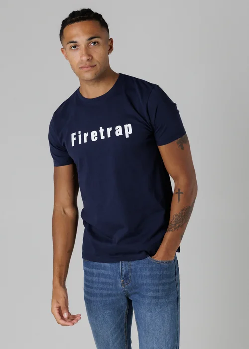 Firetrap Multi 4 Pack Regular Fit Cotton Logo Tees - L Image 2