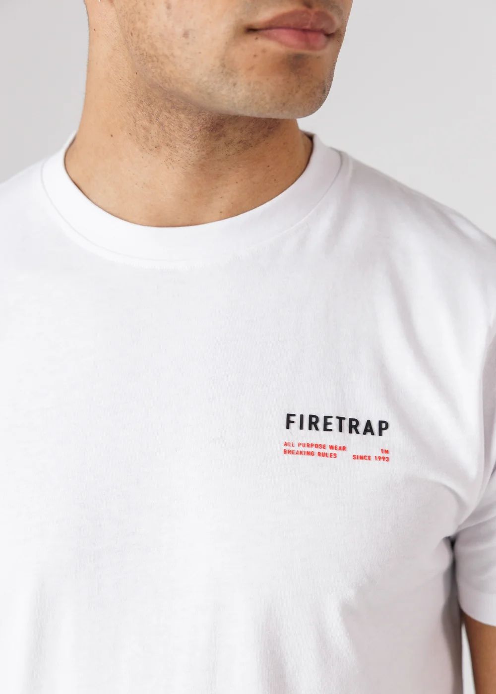 Firetrap Multi 3 Pack Regular Fit Cotton Crew T-Shirts - S Image 5
