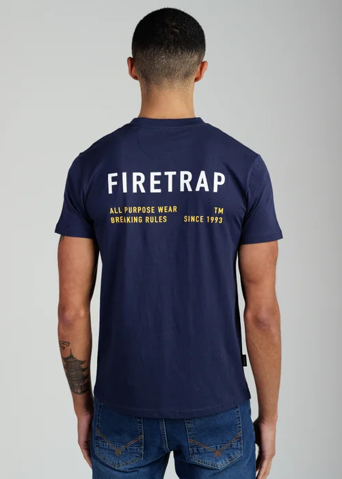 Firetrap Multi 3 Pack Regular Fit Cotton Crew T-Shirts - S Image 4