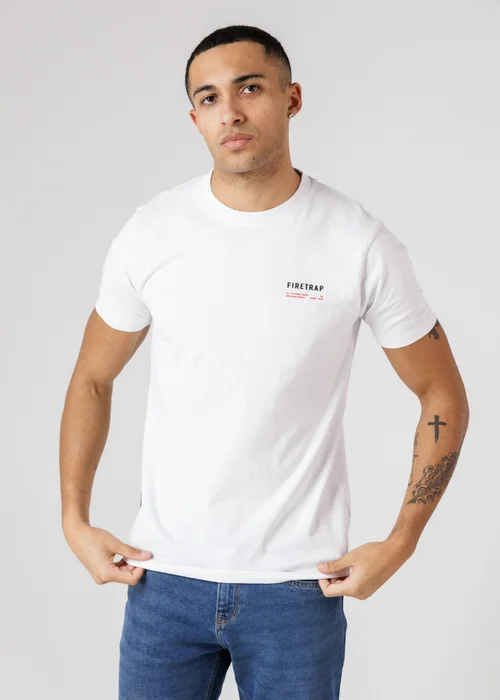 Firetrap Multi 3 Pack Regular Fit Cotton Crew T-Shirts - S Image 3