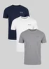 Firetrap Multi 3 Pack Regular Fit Cotton Crew T-Shirts - S Image 1