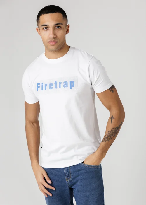 Firetrap Multi 3 Pack Regular Fit Cotton Graphic Crew Neck T-Shirts - S Image 2