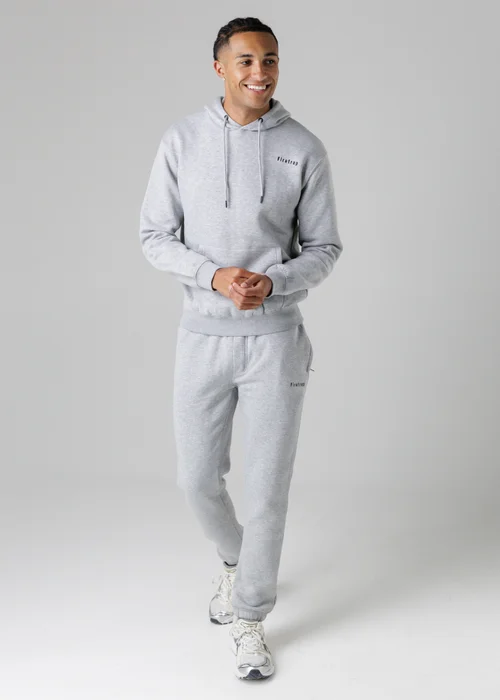 Firetrap Light Grey Cotton Rich Brushed Fleece Joggers With Zip Pockets - S Image 4