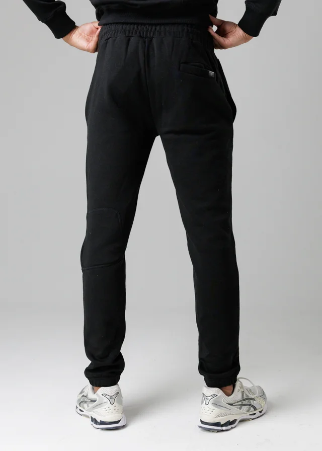 Firetrap Black Regular Fit Cotton Blend Fleece Joggers With Drawstring Waist