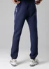 Firetrap Dark Blue Cotton Rich Brushed Fleece Joggers With Logo Strip Detail - S Image 2
