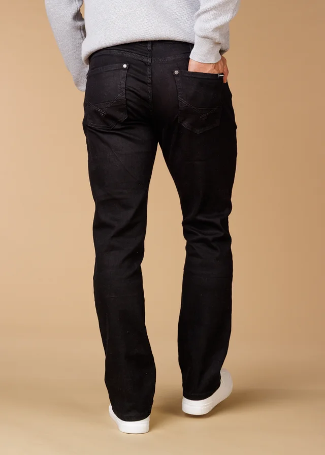 Firetrap Black Straight Leg Cotton Rich Jeans