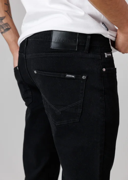 Firetrap Black Straight Leg Cotton Rich Jeans - 30/L30 Image 3