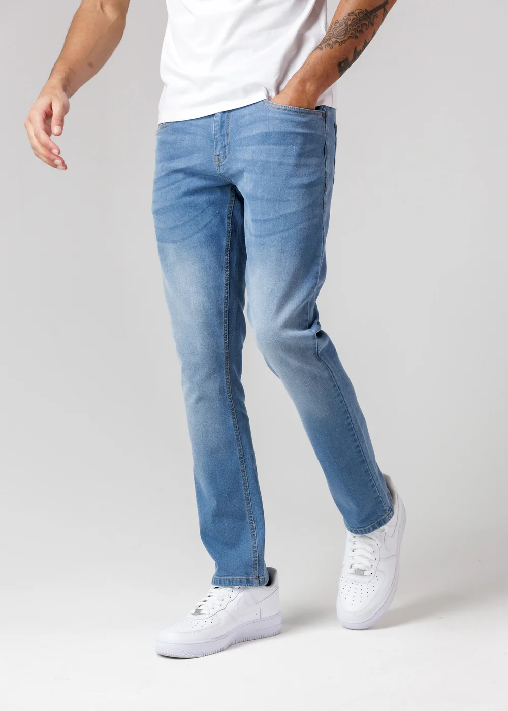 Firetrap Light Blue Straight Leg Cotton Rich Jeans - 30/L30 Image 1