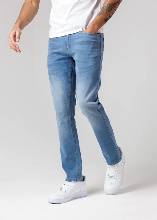 Firetrap Light Blue Straight Leg Cotton Rich Jeans - 30/L30 Image 1