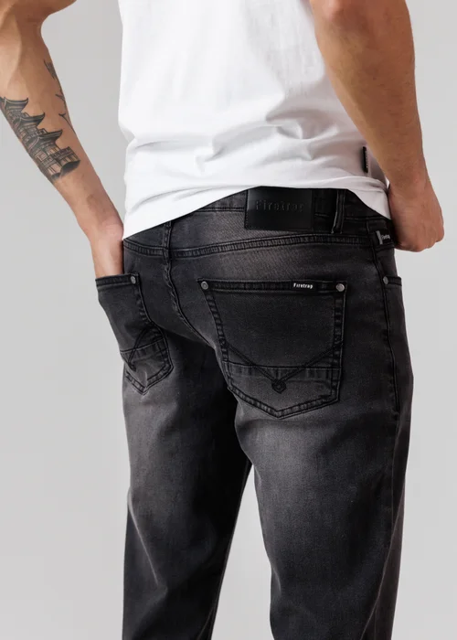 Firetrap Dark Grey Straight Leg Cotton Rich Jeans - 30/L30 Image 3