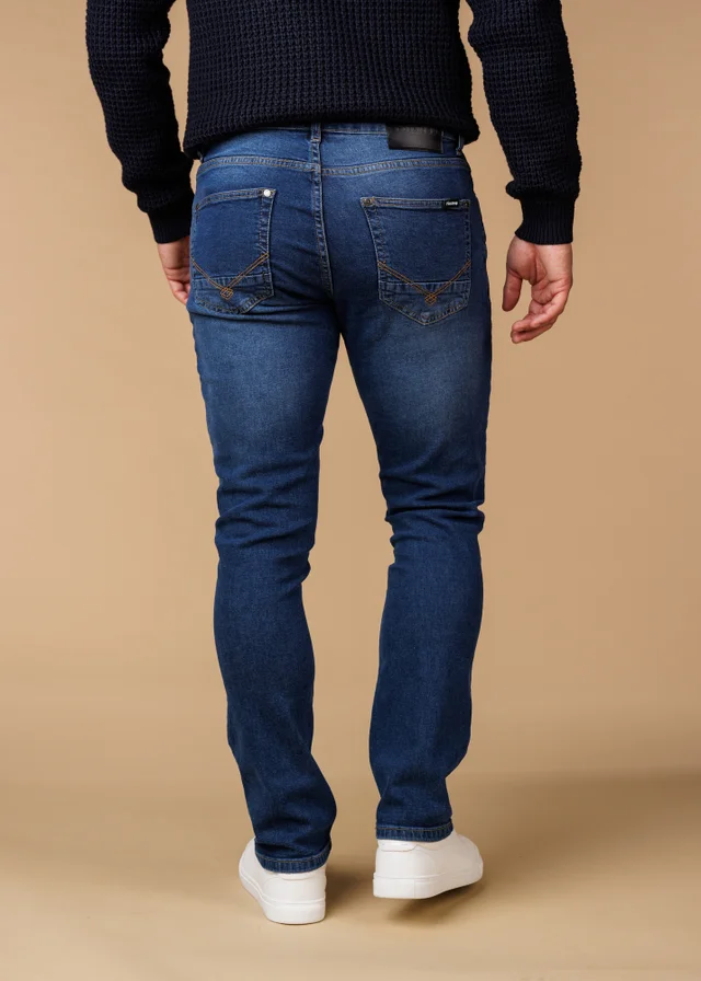 Firetrap Navy Straight Leg Cotton Rich Jeans
