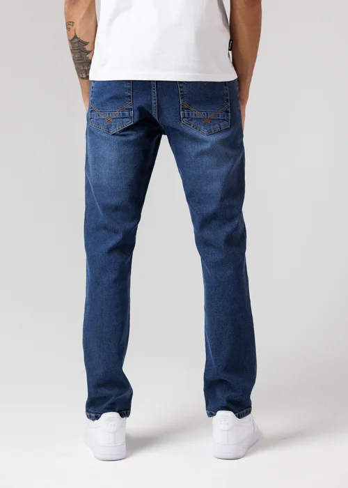 Firetrap Navy Straight Leg Cotton Rich Jeans - 30/L32 Image 2