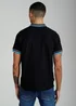 Firetrap Black Regular Fit Cotton Button Polo Shirt With Contrast Trim - S Image 2