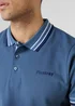 Firetrap Light Blue Regular Fit Cotton Button Polo Shirt With Contrast Trim - S Image 5