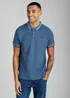 Firetrap Light Blue Regular Fit Cotton Button Polo Shirt With Contrast Trim - S Image 1