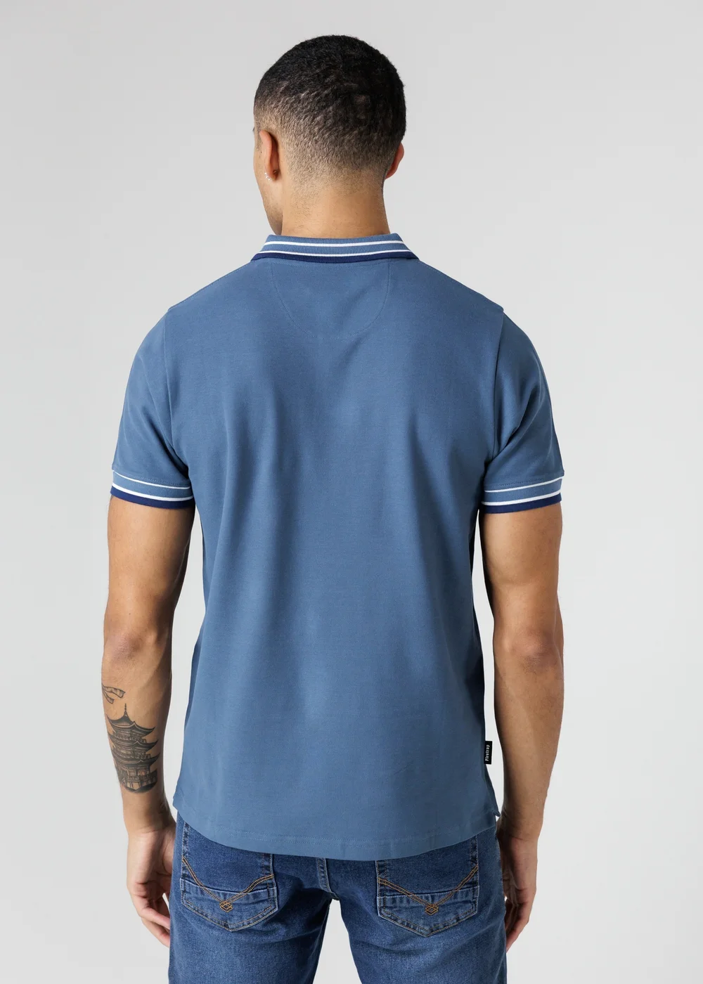 Firetrap Light Blue Regular Fit Cotton Button Polo Shirt With Contrast Trim - S Image 2