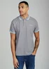 Firetrap Dark Grey Regular Fit Cotton Button Polo Shirt With Contrast Trim - S Image 1