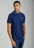 Firetrap Dark Blue Regular Fit Cotton Jersey Polo With Taping - S Image 1