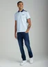 Firetrap Light Blue Regular Fit Cotton Jersey Polo With Taping - S Image 4