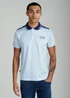 Firetrap Light Blue Regular Fit Cotton Jersey Polo With Taping - S Image 1