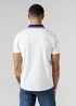 Firetrap White Regular Fit Cotton Jersey Polo With Taping - S Image 2
