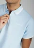 Firetrap Light Blue Regular Fit Cotton Ottoman Zip Polo - S Image 3