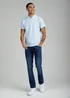 Firetrap Light Blue Regular Fit Cotton Ottoman Zip Polo - S Image 4