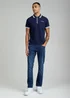 Firetrap Navy Regular Fit Cotton Ottoman Zip Polo - S Image 4