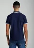 Firetrap Navy Regular Fit Cotton Ottoman Zip Polo - S Image 2