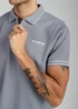 Firetrap Dark Grey Regular Fit Textured Zip Up Polo Shirt - S Image 3