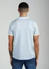 Firetrap Light Blue Regular Fit Cotton Rich Jacquard Polo - L Image 2