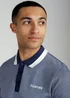 Firetrap Navy Regular Fit Cotton Rich Jacquard Polo - S Image 3