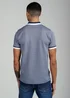 Firetrap Navy Regular Fit Cotton Rich Jacquard Polo - S Image 2