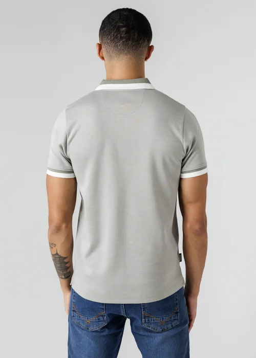 Firetrap Khaki Regular Fit Cotton Rich Jacquard Polo - S Image 2